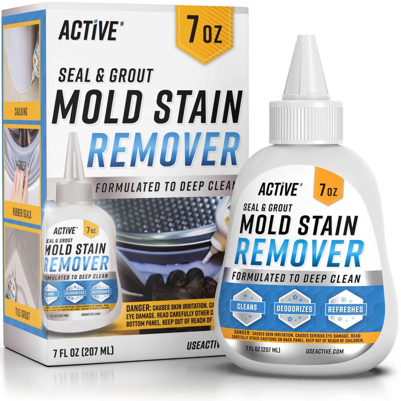 Active Mold Stain Remover Gel Cleaner - ACTIVE Heavy Duty Stain Cleaner for Front Loader Washing Machine Seal, Bathroom Grout, Shower, Caulk - Front Load Washer Cleaning Solution - 7 Fl Oz - Image 1